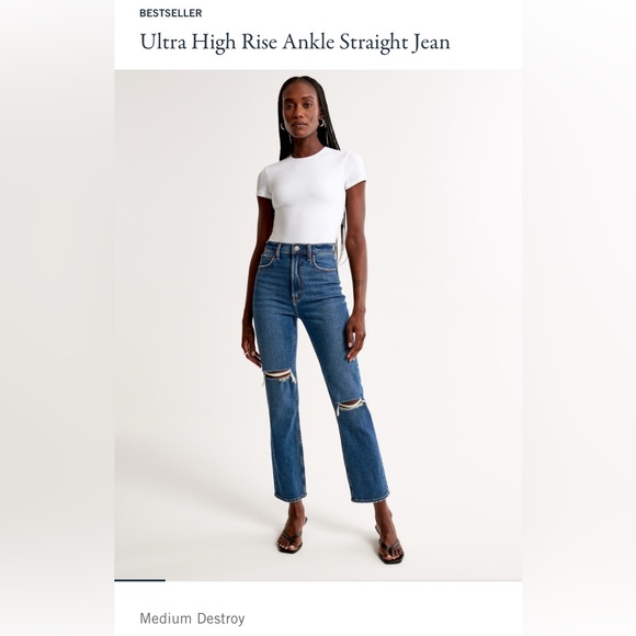Abercrombie and Fitch Ultra High Rise Ankle Straight Jeans - Picture 1 of 4